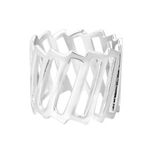 Modern & Trendy Tilted Rectangles of Sterling Silver Ring - 8 - $22.96