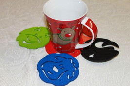 Animals Child  Kids Felt Coasters Home Decor  - set of 5 scrapbooking shape - £6.38 GBP