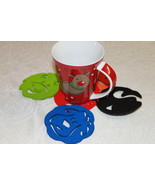 Animals Child  Kids Felt Coasters Home Decor  - set of 5 scrapbooking shape - $10.94 CAD