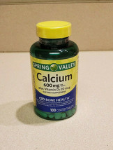 Spring Valley Calcium 600 mg Plus Vitamin D3 20 mcg 100 Coated Tablets 09/22 NEW - £7.84 GBP