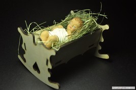 Christmas Cradle DOLLS, xmas, stars, wood craft decoration  laser cut - $5.39