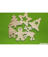 Christmas angel, xmas, stars, wood craft decoration set of 6 laser cut H... - $9.48