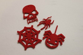 Felt Halloween House Decor Frigde Magnetic set of 4 Skull Spiders Cobweb Ghost - £1.84 GBP+
