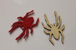 Felt Wooden Halloween House Decor Frigde Magnetic set of 4  Spiders - £4.24 GBP