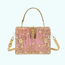 Jeweled Crystal Flower Acrylic Handbag - $315.00