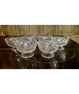 Pressed Glass Sherbet ice cream Desert Bowls 6 Clear - $12.00