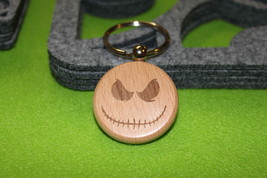 Jack Skellington  Logo Symbol  Keychain  Keyrings Gift  Wood Laser Engrave - £4.72 GBP