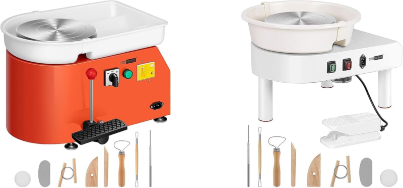 2 Pottery Wheel Forming Machine 350W Orange with 9.8Inch 25CM Pottery Wh... - $452.63