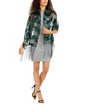 INC International Concept Emerald Green Art Deco Sequin Fringe Evening Wrap Shaw - £15.84 GBP