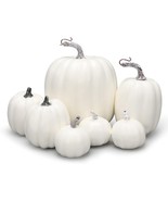 7Pcs Halloween Artificial Pumpkins Faux Fall Harvest Pumpkin for Home Fa... - $22.76