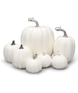 7Pcs Halloween Artificial Pumpkins Faux Fall Harvest Pumpkin for Home Fa... - £18.16 GBP