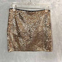 Lulus Women&#39;s Gold Dolled up Sequin Mini skirt size Medium - £22.32 GBP