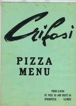 Crifasi Pizza Menu 1950&#39;s Route 66 By Pass Springfield Illinois 163 Combinations - £59.52 GBP