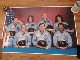 1986 Space Shuttle Challenger Crew 24&quot; x 36&quot; Photo Wall Poster Print NASA - £119.45 GBP