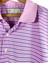 Donald Ross Polo Shirt Size 2XL XXL Mens Pink &amp; Blue Stripe Short Sleeve... - £43.76 GBP