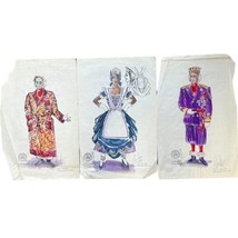 Charles Berliner Costume Designer Illustration Art Paper Exit The King Lot Of 3 - £87.95 GBP