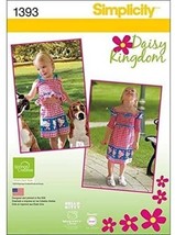 Simplicity Sewing Pattern 1393 Toddlers Dress Top Shorts Bag Headband A (1/2-4) - £11.89 GBP