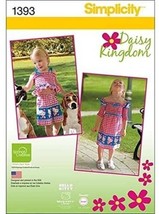 Simplicity Sewing Pattern 1393 Toddlers Dress Top Shorts Bag Headband A (1/2-4) - $15.08