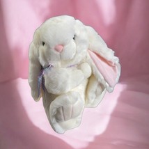 Vtg 16&quot; White Bunny Pink Ears Plaid Bow Carson Pirie Scott 1990 Plush Toy Rare - $27.69