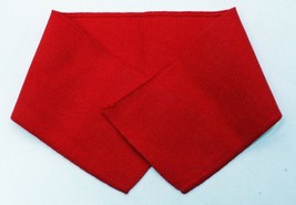 Rugby Knit Shirt Collar Red 3.5&quot; x 16&quot; Self-Finished Hemmed Ribbed Trim ... - £3.12 GBP