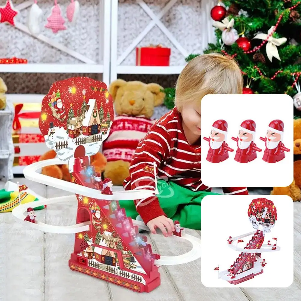 Santa Claus Electronic Climbing Stairs Track Toy Fully Toy Musical Automatic - £17.04 GBP