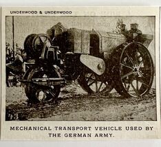 1916 German Army Mechanical Transport Vehicle Print Military Automobilia... - $19.99