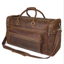mens duffle bag Travel Durable Cowhide Weekend Bag Genuine Leather Luggage Bag - £273.76 GBP
