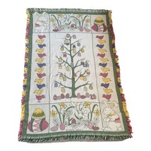 VTG 1994 MWW Bunny Rabbit Easter Spring Throw Blanket Woven Tapestry 70” X 46” - £32.05 GBP