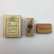 Thank You Rubber Stamp Craft Cardmaking Set 3 Scrapbooking Calligraphy - £11.78 GBP