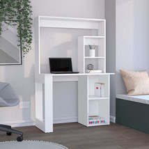 Ryndon White Desk &amp; Hutch | Modern Home Office Setup - $203.99