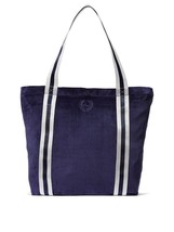 Victoria&#39;s Secret PINK Navy Blue Ribbed Soft Velour Large Tote Bag Sealed - $21.72 CAD