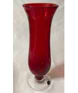 MCM Bischoff Hand Crafted Red Glass Controlled Bubbles Art Glass Pedesta... - $1,805.65 MXN