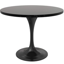 LeisureMod Verve Mid-Century Modern Table with a 36&quot; Round MDF Tabletop and Blac - £346.86 GBP