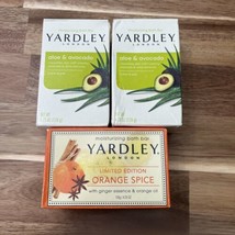 Lot Of 3 Yardley Bar Soaps 1 Orange Spice 2 Aloe &amp; Avocado 4.25 Oz Each - £17.11 GBP