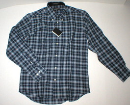 New Mens M NWT Guy Laroche Homme France Designer Shirt Blue Dark Lig Lin... - $177.21