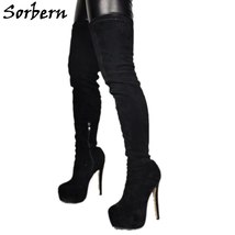 Sexy Legs Mid Thigh Boots For Women High Heel Platform Shoes Stretched Custom Na - £171.15 GBP