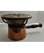 Vintage Antique Copper &amp; Brass with Wooden Handle Sterno Chafing Warmer ... - $1,300.38 MXN