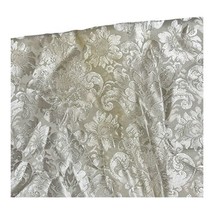 Vintage Formal Cream Ivory Floral Damask 58”x83” Vintage White Fabric Tablecloth - £29.13 GBP