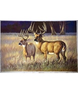 Deer on the Grassland Handmade Oil Painting Unmounted Canvas 24x36 inches - £395.08 GBP