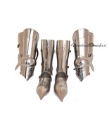 Medieval Knight Full Leg Guard Greaves with Shoes - Roman Cuirass Leg Armor - $219.00