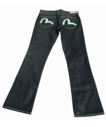 EVISU x PUMA WOMEN JEANS 28x30 Japanese Denim Pants Black Stitched NWOT ... - $168.84 CAD