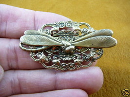 (b-drag-1) Dragonfly insect lake pond bug pin brass brooch lover fly wing wings - £13.96 GBP