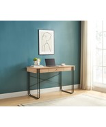 Computer Desk with Drawer &amp; USB Port - Light Brown &amp; Black - $224.67 CAD