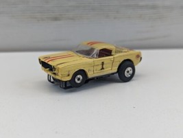 Vintage Aurora Thunderjet Yellow with Red Stripes Ford Fastback Mustang - Untest - £30.83 GBP