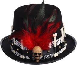 Women Voodoo Hats Witch Doctor Top Hats Skull Feathers Hat - £45.03 GBP