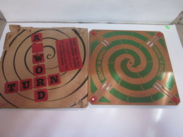 VINTAGE SHARON MFG CO TURN A WORD WOOD TURNTABLE FOR CROSSWORD GAME - £7.80 GBP