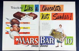 1950 Mars Bar Candy 2 Page Vintage Magazine Print Ad - £5.43 GBP