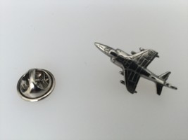 Harrier Jump Jet Silver Plated Pewter Lapel Pin Badge Handmade In UK - $7.50