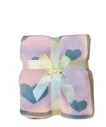 Valentines Day Blanket 60x80 Gray And Pink Gift With White Bow - $49.49