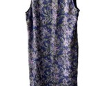 Style And Co Dress Size MP Sleeveless Sheath Semi Sheer Lined  Blue Flor... - £12.66 GBP